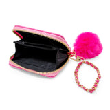 Tiny Treats Quilted Chain Strap Wallet w/ Pom-Pom
