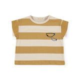 Babyclic T-Shirt & Drawstring Shorts Set ~ Mustard Stripe/Anthracite