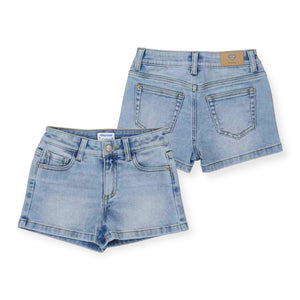Mayoral Girls Basic Jean Shorts 7-12 ~ Light Wash