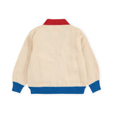 Bobo Choses Baby Choo Choo Color Block Knit Cardigan ~ Off-White