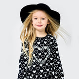 Baby Sara Embellished Knit Hearts Sweater & Skirt Set 7-12 ~ Black Multi