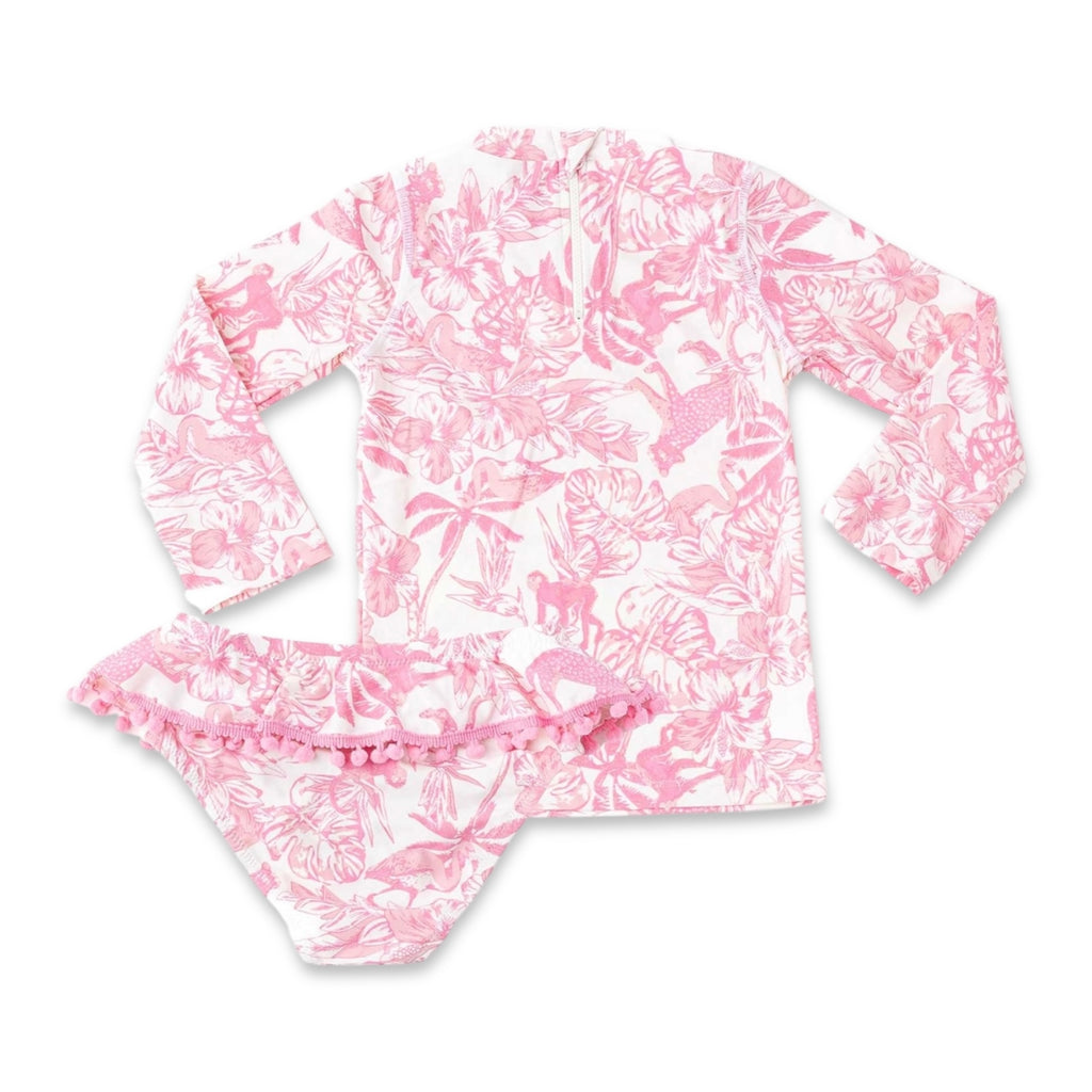 Pink Emblem Rashguard Set Shade Critters Baby Pink Paradise Rash Guard Set ~ Pink – Born Yesterday