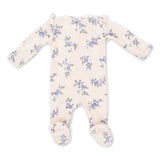 Angel Dear 2 Way Zipper Velour Frill Sleeve Footie ~ Hanna Floral