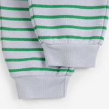 Bobo Choses Baby Striped Sweatshirt & Joggers Set ~ Light Heather Grey/Green