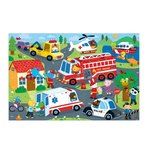 Mudpuppy Rescue Vehicles 48 Piece Giant Floor Puzzle