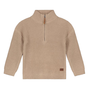 Babyface Boys Half Zip Knit Pullover ~ Camel