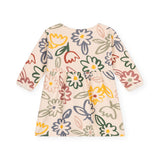 Petit Bateau l/s Floral Dress ~ Big Flowers