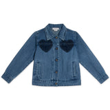 Stella McCartney Girls Denim Jacket w/ Heart Patches ~ Blue