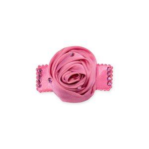 Bari Lynn Satin Rose Hair Clip w/ Crystals