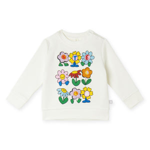 Stella McCartney Baby Girl Stella Flower Letters Sweatshirt ~ White