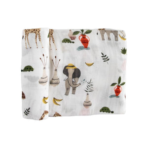 Little Unicorn Deluxe Muslin Swaddle ~ Safari Social