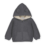 Mayoral Baby Boy Sherpa Lined Knit Zip Hoodie ~ Graphite
