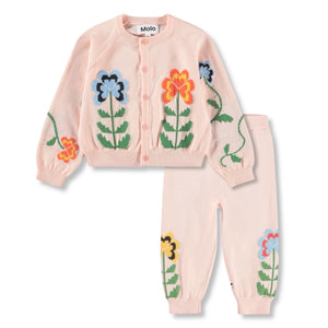 Molo Baby Gert Knit Cardigan & Sol Pants Set ~ Folklore Garden