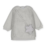Mayoral Baby Girl Faux Fur Dress w/ Star Bag ~ Pearl