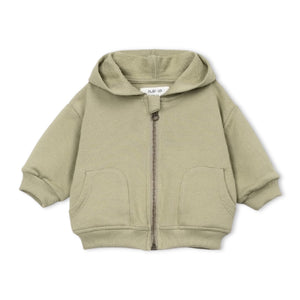 Play Up Baby Fleece Zip Hoodie, Pineapple T-Shirt & Sweatshorts Set ~ Pale Olive/Oatmeal