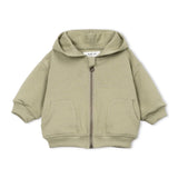 Play Up Baby Fleece Zip Hoodie, Pineapple T-Shirt & Sweatshorts Set ~ Pale Olive/Oatmeal