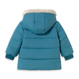 Mayoral Baby Boy Faux Fur Lined Puffer Coat ~ Blue
