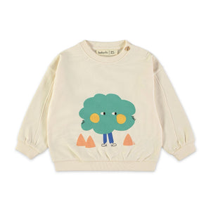 Babyclic Funny Tree Sweatshirt & Alex Striped Pants Set ~ Ecru/Green