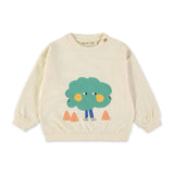 Babyclic Funny Tree Sweatshirt & Alex Striped Pants Set ~ Ecru/Green