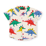 Rock Your Kid Dino Time Button Down Shirt ~ Cream/Multi