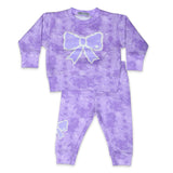 Little Mish Tie Dye Bow Sweatshirt & Joggers Set ~ Lilac