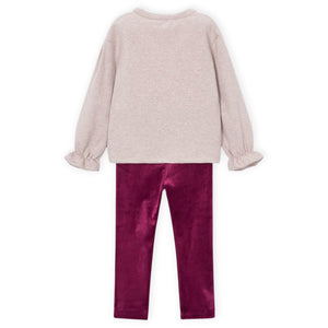 Mayoral Girls Bows Top & Leggings Set ~ Raspberry