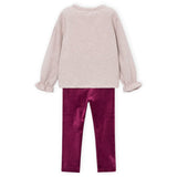 Mayoral Girls Bows Top & Leggings Set ~ Raspberry