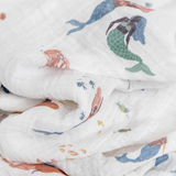 Little Unicorn Cotton Muslin Swaddle ~ Mermaids