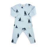 Oh Baby! Sailboats Print 2pc Set ~ Sky Blue/Denim