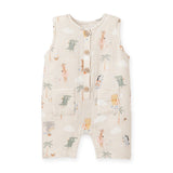 Elegant Baby Sleeveless Muslin Romper ~ Seaside Safari