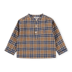 Molo Baby Enoz Plaid Shirt & Sois Corduroy Pants Set ~  Fawn Check