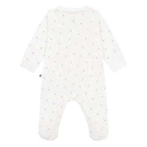Petit Bateau Front Zip Printed Footie w/ Collar ~ White Multi