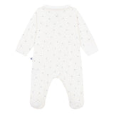 Petit Bateau Front Zip Printed Footie w/ Collar ~ White Multi
