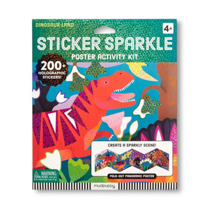 Mudpuppy Dinosaur Land Sticker Sparkle Poster Activity Kit