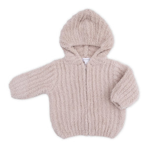 Angel Dear Ribbed Chenille Zip Hoodie ~ Stone