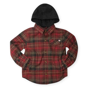 Appaman Boys Glen Hooded Shirt ~ Red/Black Plaid