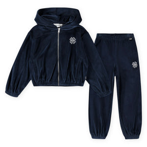 Molo Madeleine Velour Zip Hoodie & Adriana Joggers Set 7-12 ~ Galaxy Blue