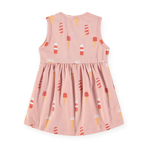 Babyface Baby Girl Printed Sleeveless Dress ~ Ice Cream/Pink