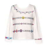 Baby Sara Friendship Bracelet l/s Top ~ White Multi