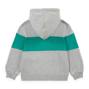 Bobo Choses Smiling Zip Hoodie ~ Heather Grey/Green