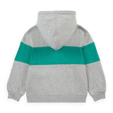 Bobo Choses Smiling Zip Hoodie ~ Heather Grey/Green