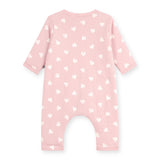 Petit Bateau Padded Heart Print Romper ~ Pink/White