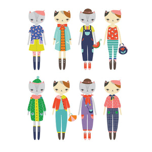 Mudpuppy Cat Fashion Magnetic Dress-Up Play Set