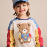 Huxbaby Varsity Huxbear Spliced Sweatshirt & Sweatpants Set ~ Multi