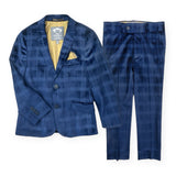 Appaman Boys Suit Blazer & Pants Set ~ Blue Velvet Windows