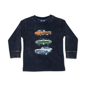 Mish Baby Classic Car l/s Enzyme Tee ~ Navy