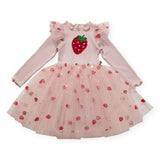 Petite Hailey Gia Frill Strawberry Tutu Dress ~ Peach