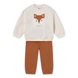 Mayoral Baby Boy Fox Sweatshirt & Sweatpants Set ~ Brick Red