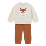 Mayoral Baby Boy Fox Sweatshirt & Sweatpants Set ~ Brick Red