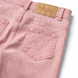 Molo Asta Flared Denim Pants 7-12 ~ Blush Rhinestone